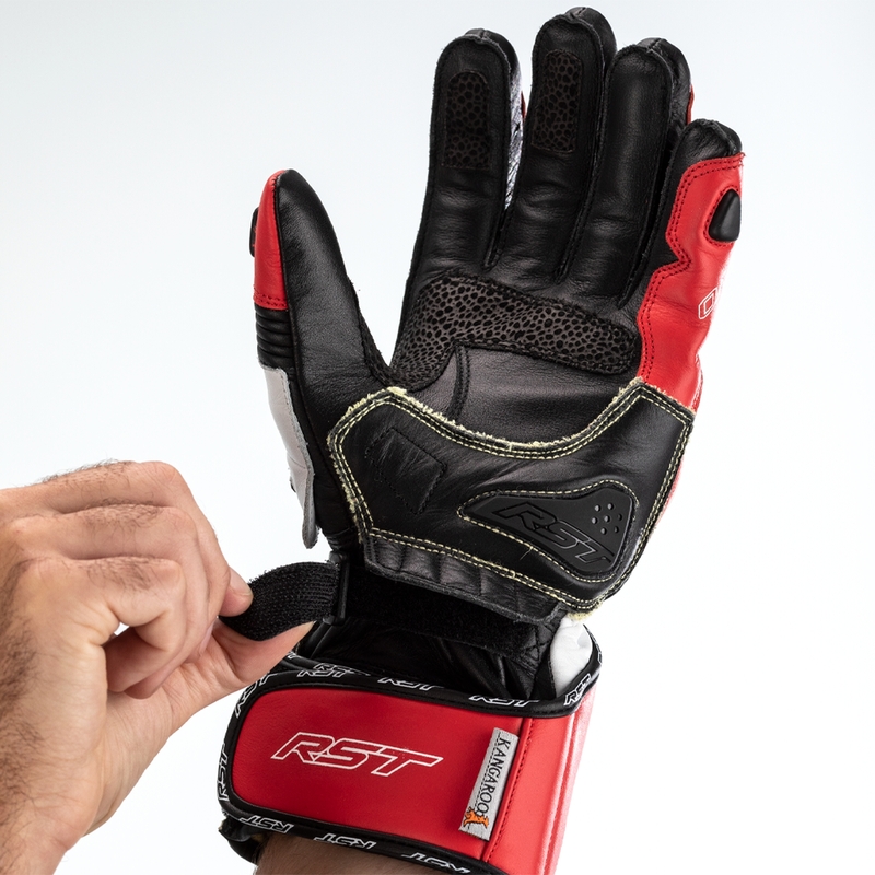 RST TracTech Evo 4 Leder Handschuhe - Rot/Weiß/Schwarz