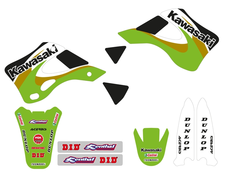 TECNOSEL Stickers Kit Team OEM passend für Kawasaki 2000 TECNOSEL Stickers Kit Team OEM passend für Kawasaki 2000