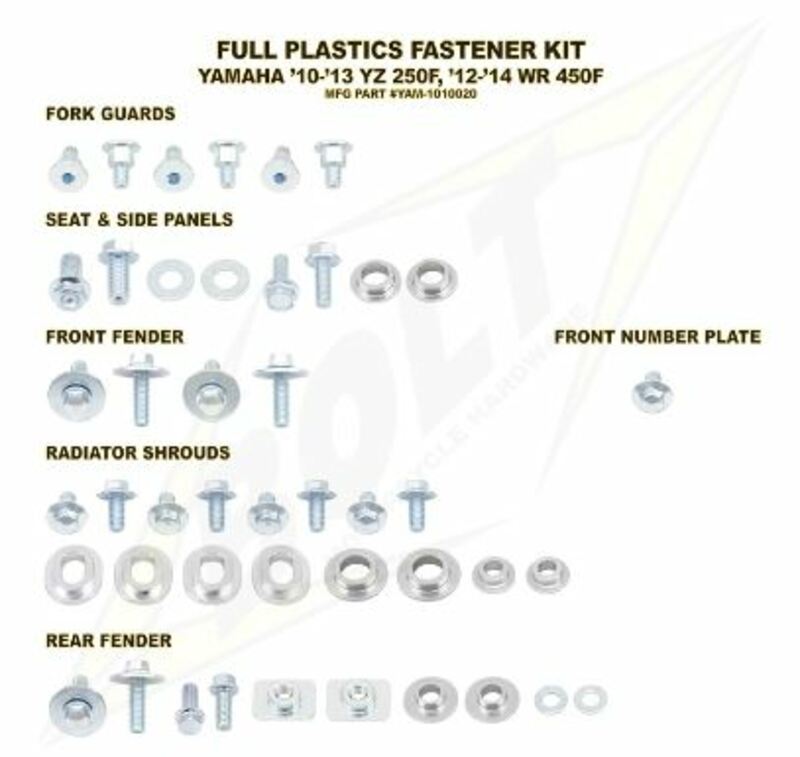 BOLT Kunststoff-Schraubensatz komplett passend für Yamaha YZ250F/WR450F BOLT Kunststoff-Schraubensatz komplett passend für Yamaha YZ250F/WR450F