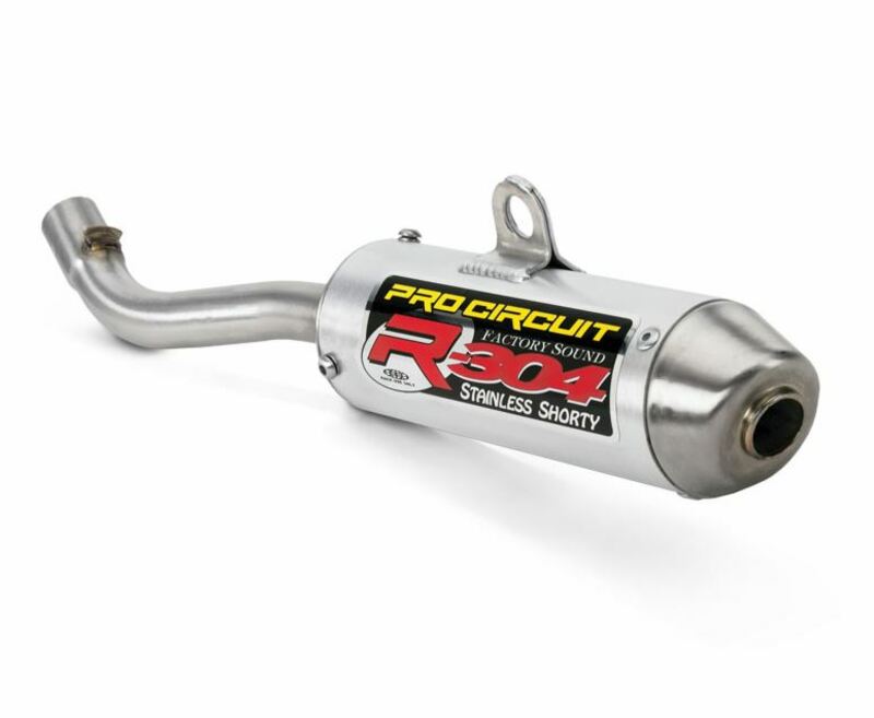 PRO CIRCUIT R-304 Schalldämpfer Aluminium gebürstet/Endkappe Edelstahl passend für KTM/Husqvarna 65