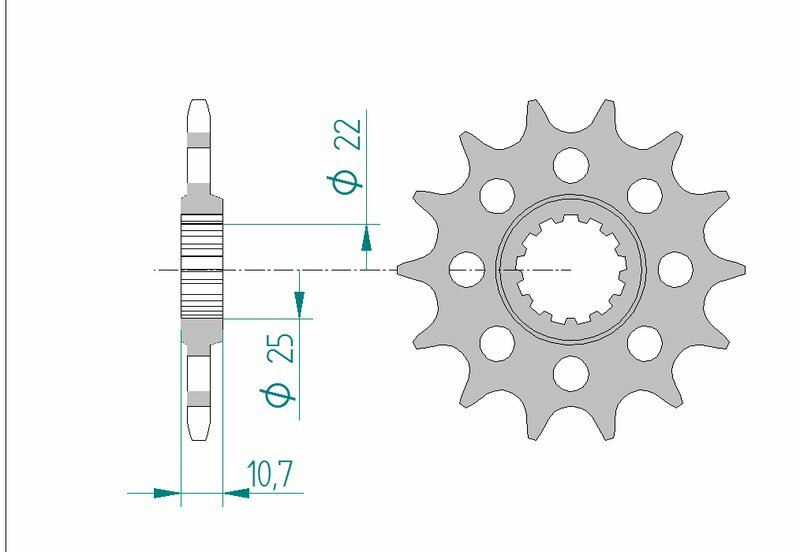 AFAM Standard Stahlritzel vorne 21511 - 520 AFAM Standard Stahlritzel vorne 21511 - 520