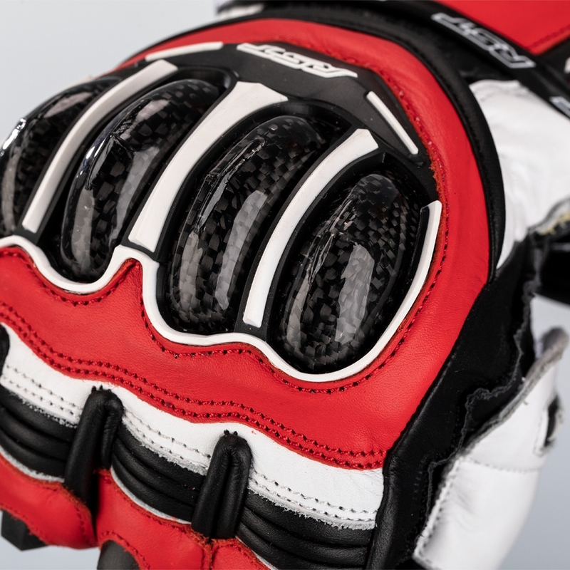 RST TracTech Evo 4 Leder Handschuhe Rot/Weiß/Schwarz Größe S