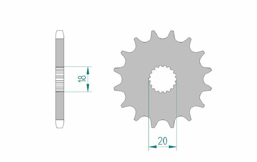 AFAM Standard Stahlritzel vorne 22200 - 428 AFAM Standard Stahlritzel vorne 22200 - 428