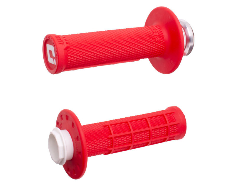 ODI Micro-X Half-Waffle Lock-On Griffe - Rot/Schwarz