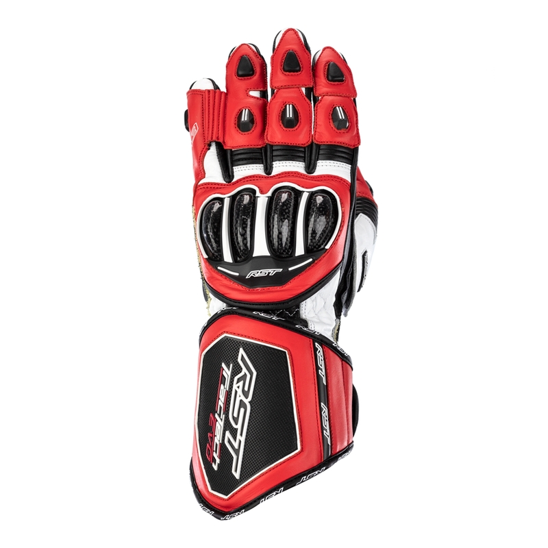 RST TracTech Evo 4 Leder Handschuhe - Rot/Weiß/Schwarz