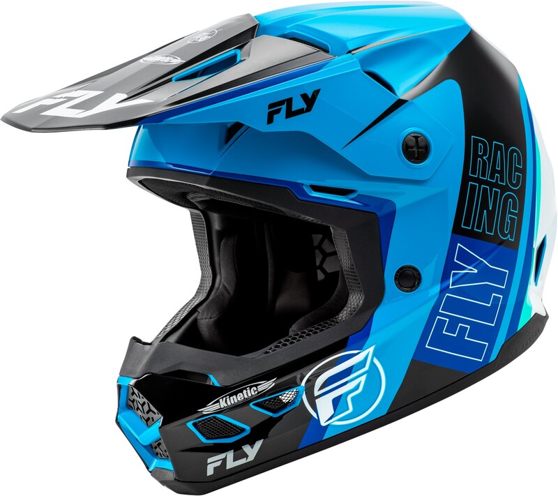 FLY RACING Kinetic Rally Helm - Blau/Schwarz/Weiß FLY RACING Kinetic Rally Helm - Blau/Schwarz/Weiß