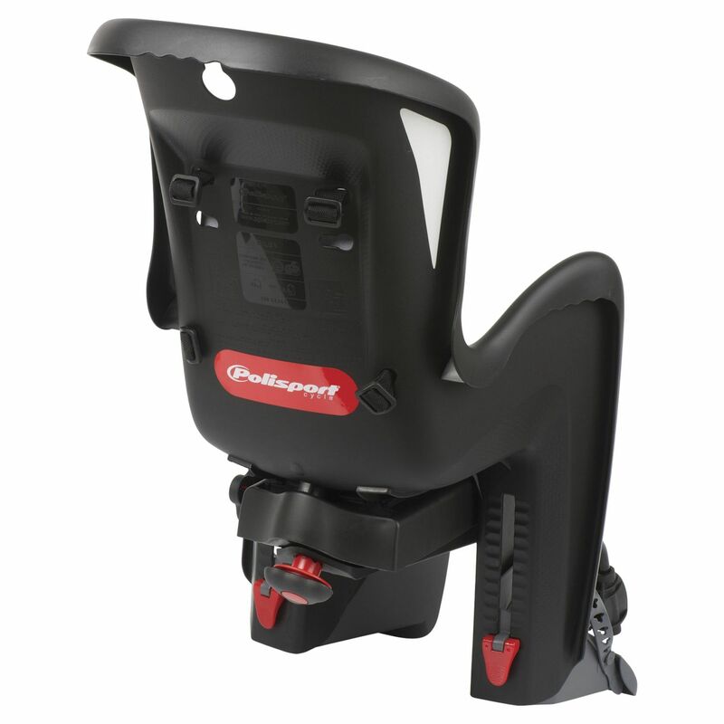 POLISPORT Bilby Maxi RS Reclining Rear Child Bike Seat Frame Mounting - Black/Dark Grey
