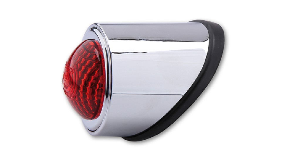 HIGHSIDER smart LED-Rücklicht OLD SCHOOL TYP1, chrom, rotes Glas, E-gepr.