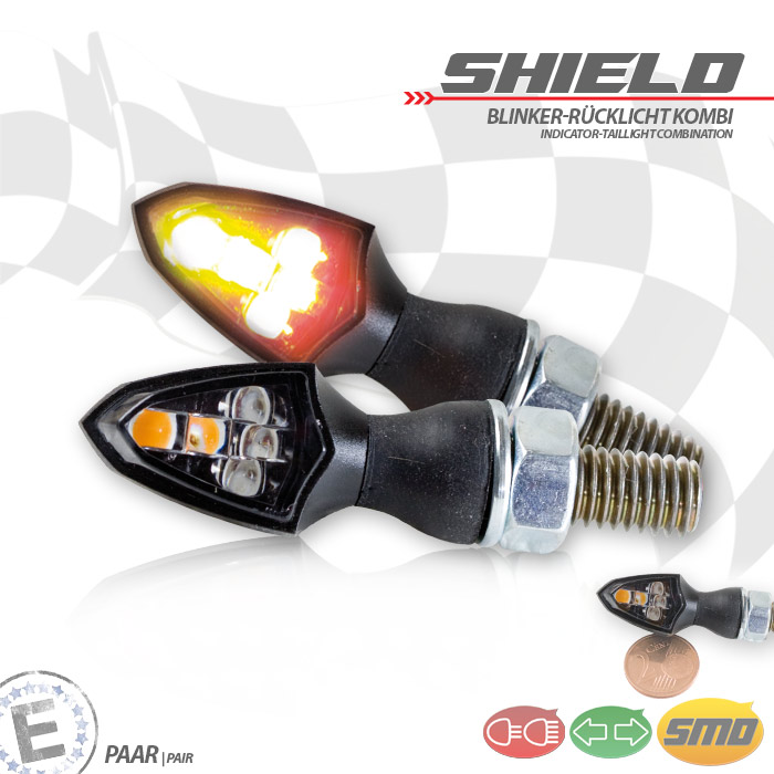 SMD-Blinker-RL Kombi SHIELD schwarz ABS