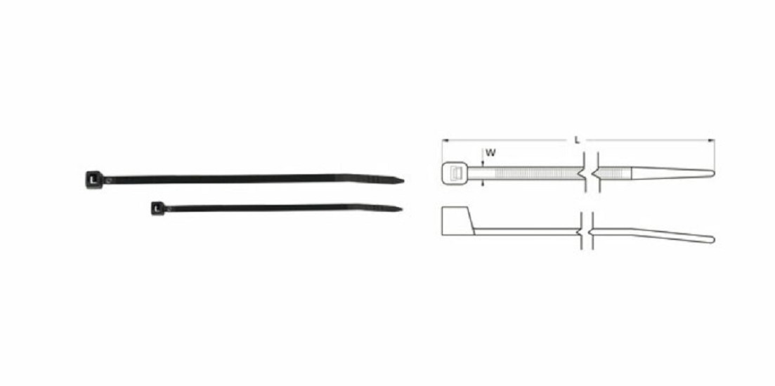 BIHR Nylonschellen 4,6 x 100 mm schwarz 100 Stück