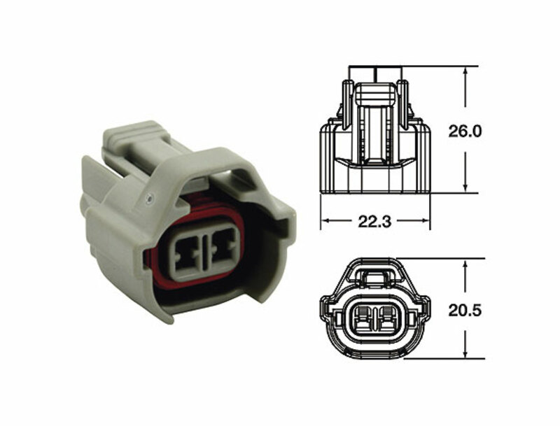 BIHR Steckverbinder weiblich Modell 090 SMTO OE 2-polig grau - 5 Stück