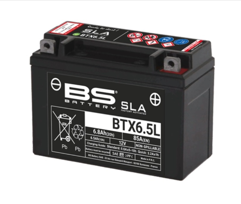 BS BATTERY SLA Wartungsfreie Batterie Werkseitig aktiviert - BTX6.5L