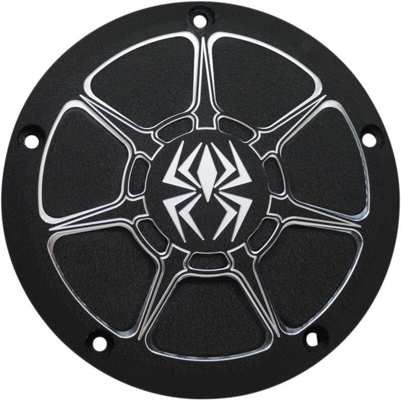 REKLUSE Derby Kupplungsdeckel Aluminium Schwarz mit Fräsung - passend für Harley Davidson REKLUSE Kupplungsdeckel Aluminium Black Wrinkle - Indian