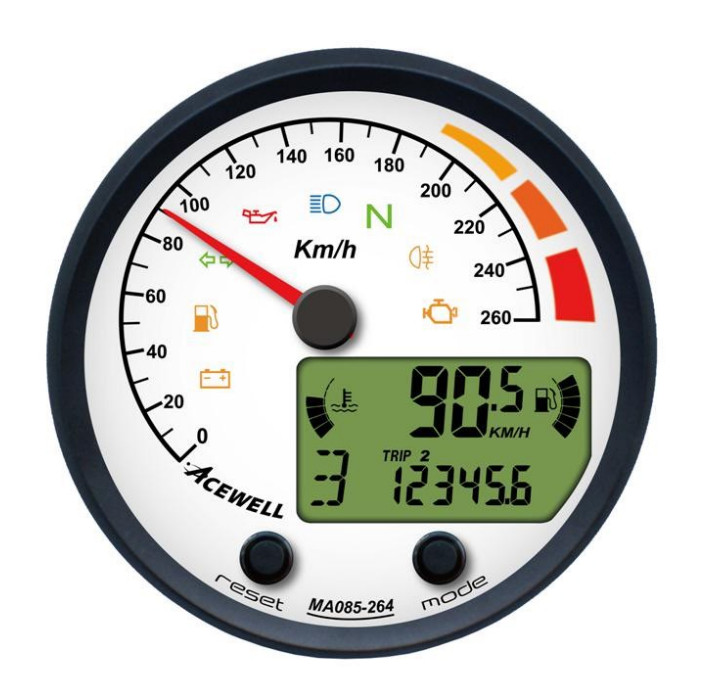 ACEWELL Analog Tacho 260 Km/h Digital DZM ACEWELL Analog Tacho 260 Km/h Digital DZM