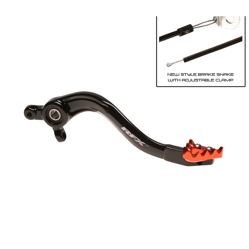 RFX Pro ST Hinterradbremshebel (Hart eloxiert Schwarz/Orange)