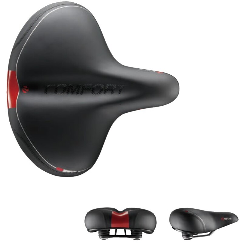 VELO Bike Saddle Comfort Black/Red VELO Bike Saddle Comfort Black/Red