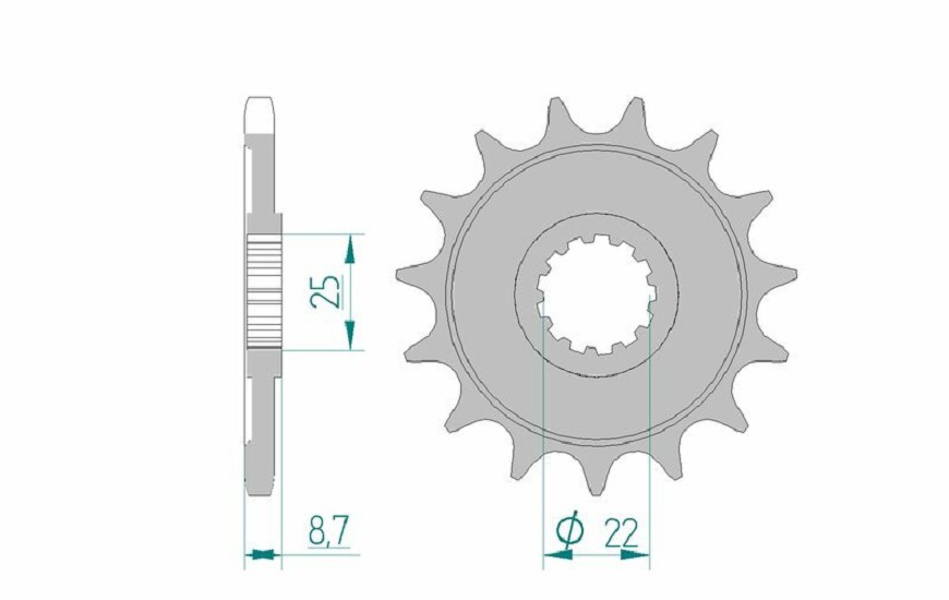 AFAM Standard Stahlritzel vorne 28405 - 525 AFAM Standard Stahlritzel vorne 28405 - 525