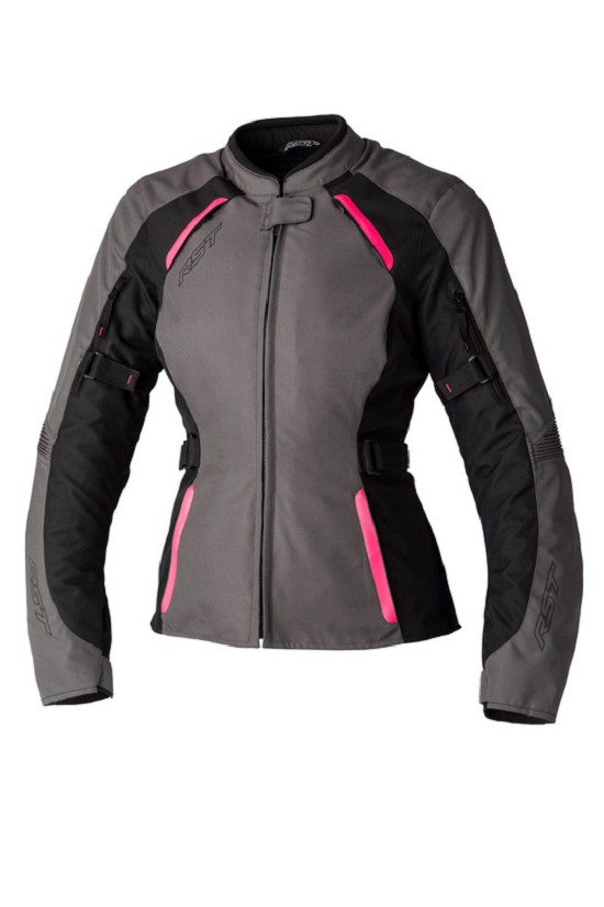 RST Ladies Ava CE Textil-Jacke - Grau/Schwarz/Neon Pink Größe M