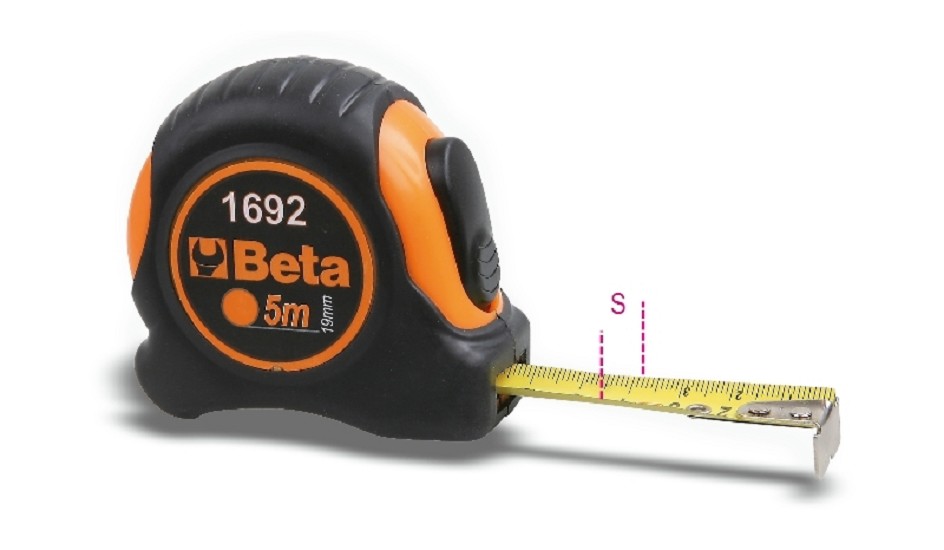 BETA 3m Rollbandmaße Schlagfestes ABS Gehäuse aus bimaterial Stahlband Präzisionsklasse II BETA 5m Rollbandmaße Schlagfestes ABS Gehäuse aus bimaterial Stahlband Präzisionsklasse II