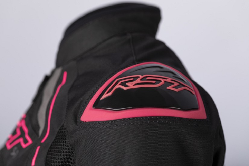 RST Damen S1 Mesh CE Textil-Jacke - Schwarz/Neon Pink Größe XL