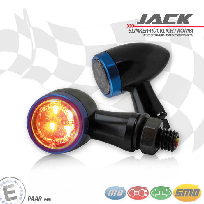 SMD-Blinker/RL-Set Jack schw Zierring blau