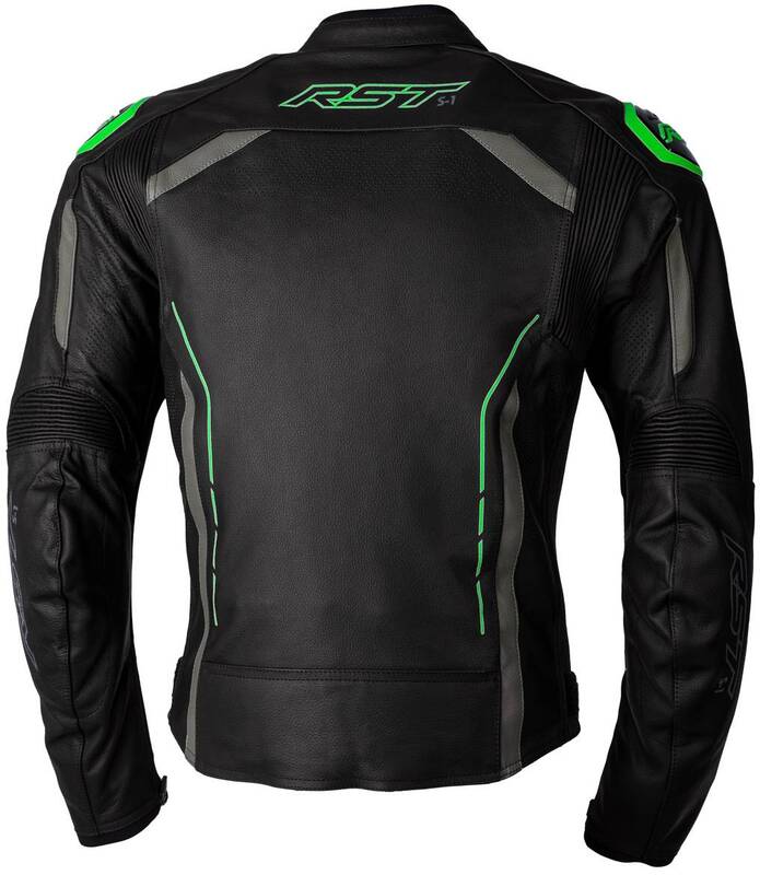 RST S1 CE Lederjacke - Schwarz/Grau/Neon Grün Größe XL