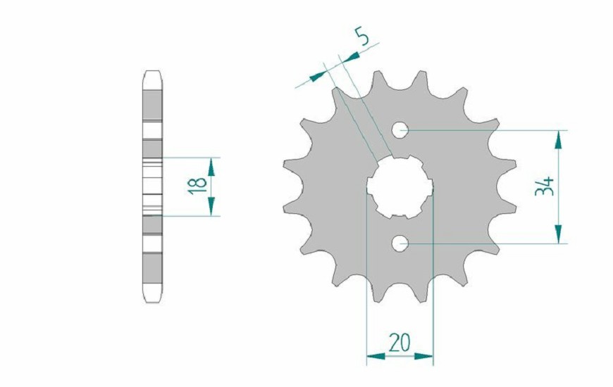 AFAM Standard Stahlritzel vorne 26200 - 428 AFAM Standard Stahlritzel vorne 26200 - 428