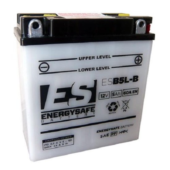 Batterie ENERGYSAFE ESB5L-B (CP) mit Säurepack 12V/5AH (10 Std.) [121x61x131] CCA=60A (2 Jahre Garantie - s. Artikeltext)