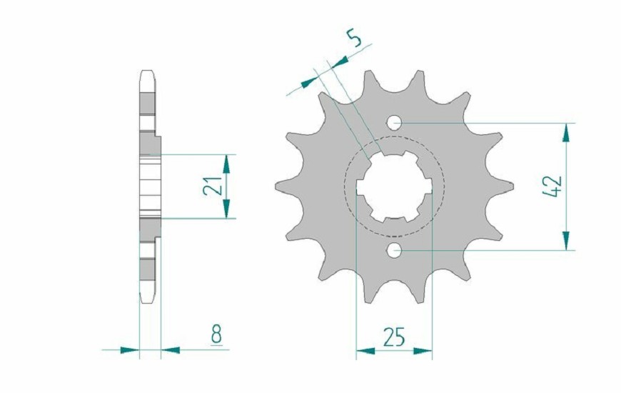 AFAM Standard Stahlritzel vorne 21502 - 520 AFAM Standard Stahlritzel vorne 21502 - 520