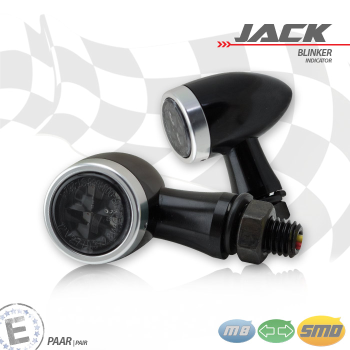 SMD-Blinkerset Jack schwarz Zierring silber