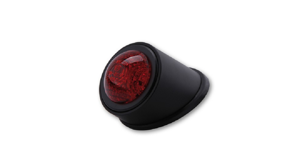 HIGHSIDER smart LED-Rücklicht OLD SCHOOL TYP1, schwarz, rotes Glas, E-gepr.