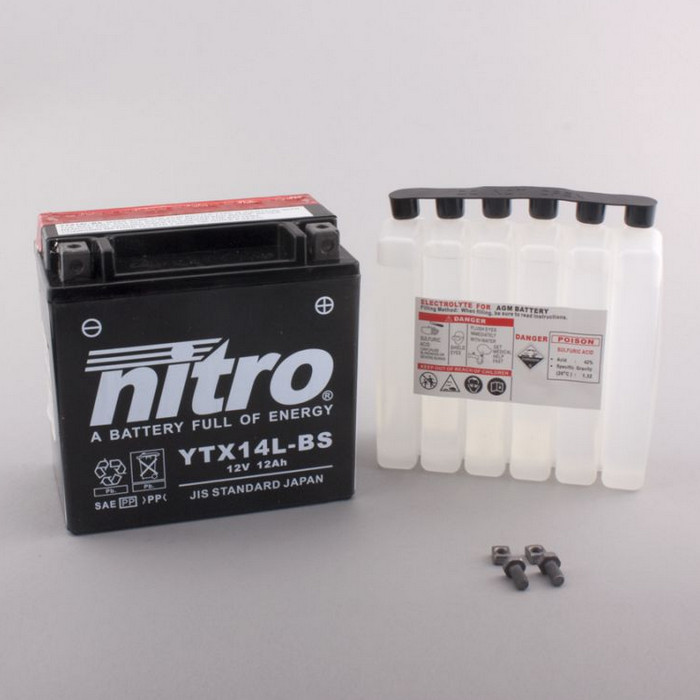 Batterie Nitro YTX14L-BS 12AH MF Batterie Nitro YTX14L-BS 12AH MF