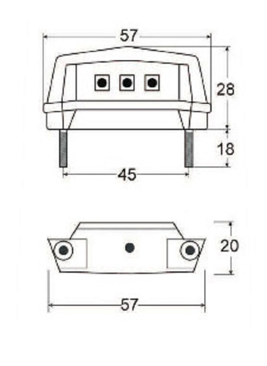 SMD-Kennzeichenbeleuchtung Flat schwarz ABS