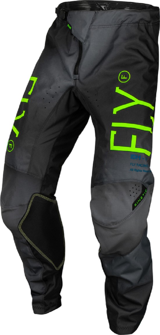 FLY RACING Kinetic Prodigy Jugend Hose - Anthrazit/Neon Grün/True Blau FLY RACING Kinetic Prodigy Jugend-Hose