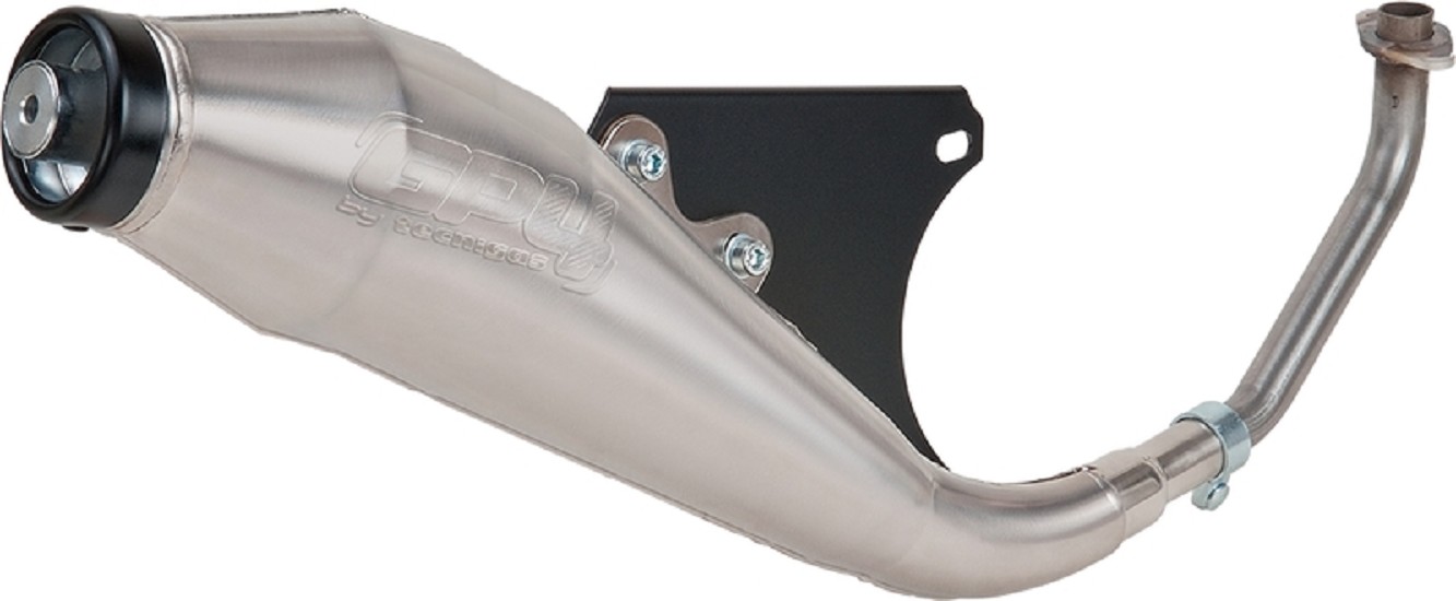TECNIGAS GP4 Exhaust TECNIGAS GP4 komplette Auspuffanlage - Gebürsteter Edelstahl passend für Piaggio ZIP