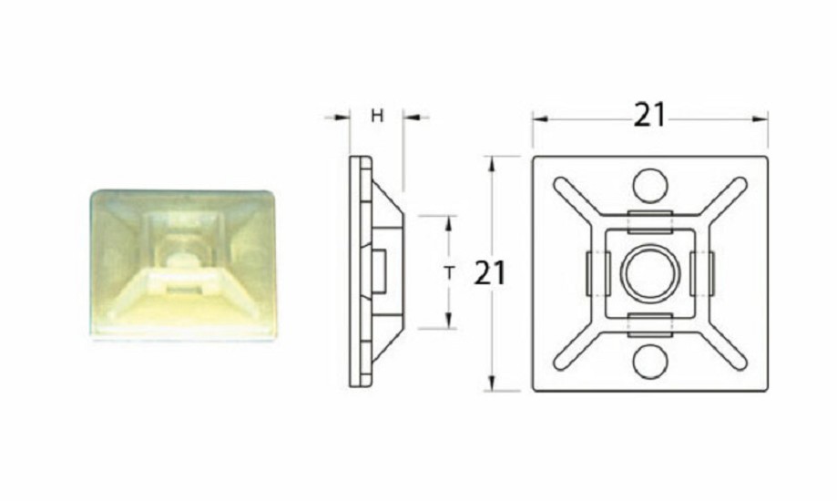 BIHR Klebebefestigungen weiss für Nylonschelle 21 x 21 mm BIHR Klebebefestigungen weiss für Nylonschelle 21 x 21 mm