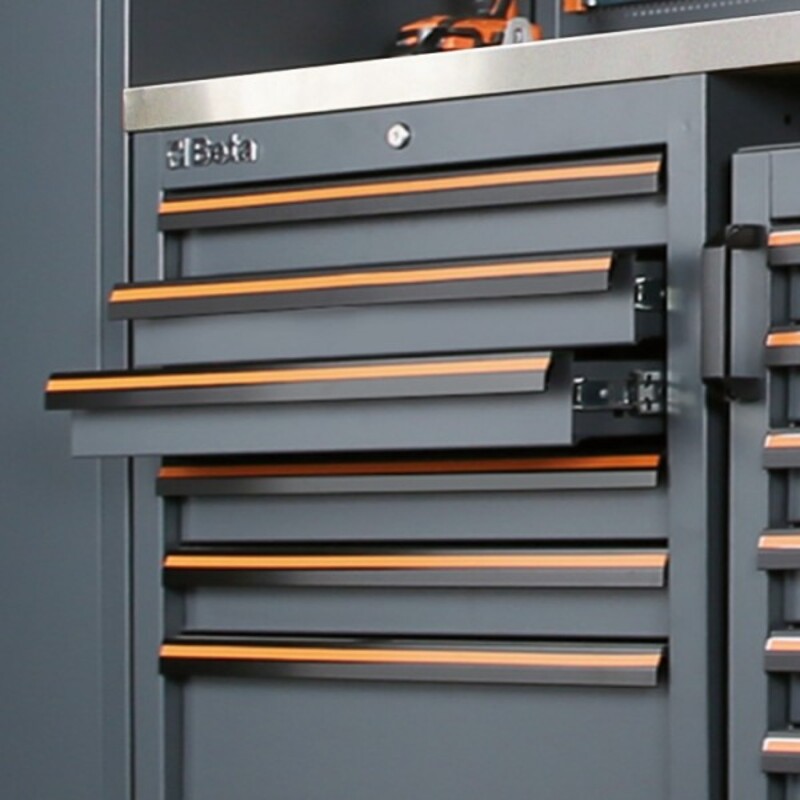BETA C45PRO X Werkstatt-Werkbank MDF Edelstahl-Arbeitsplatte