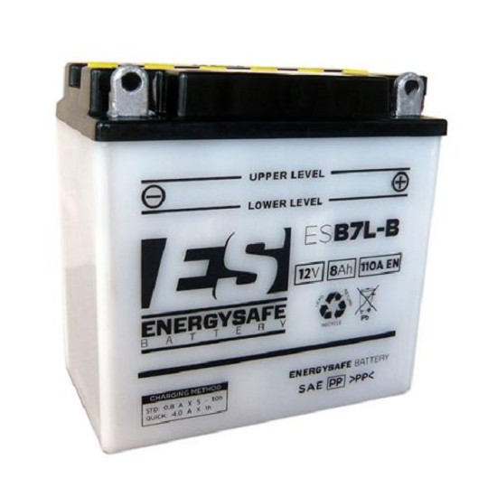 Batterie ENERGYSAFE ESB7L-B (CP) mit Säurepack 12V/8AH (10 Std.) [135x75x133] CCA=110A (2 Jahre Garantie - s. Artikeltext)