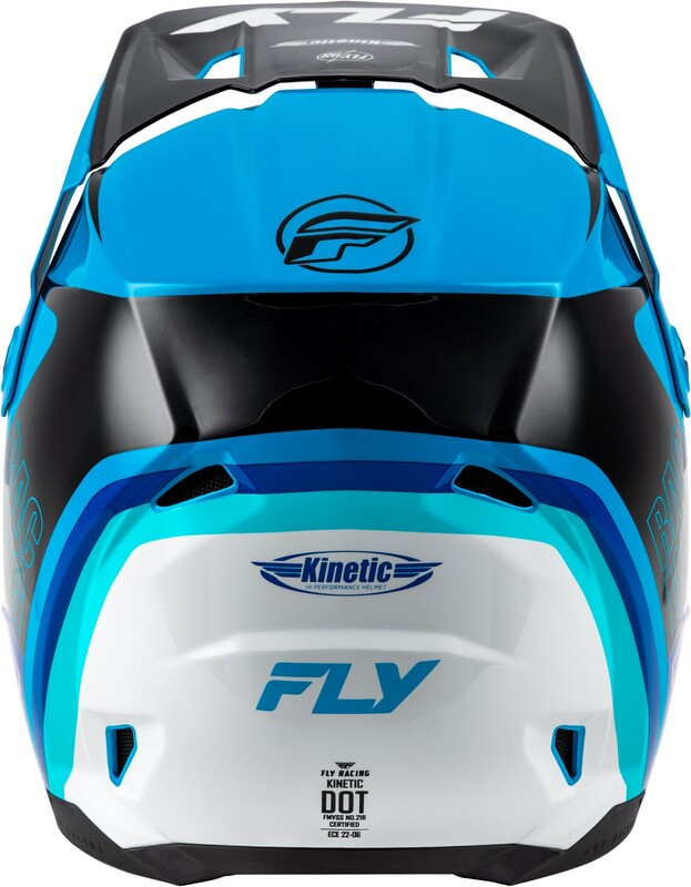 FLY RACING Kinetic Rally Helm - Blau/Schwarz/Weiß