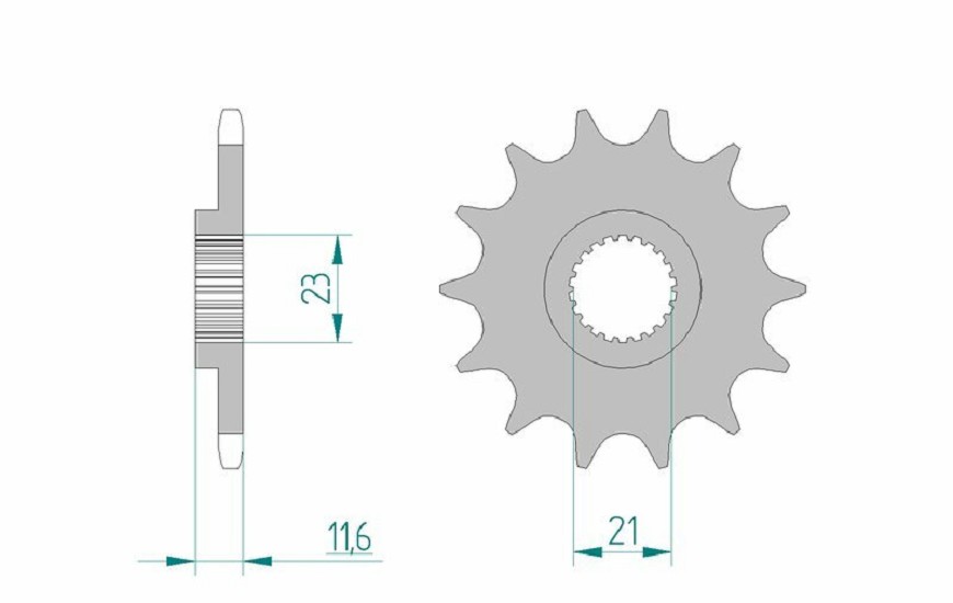 AFAM Standard Stahlritzel vorne 21307 - 520 AFAM Standard Stahlritzel vorne 21307 - 520