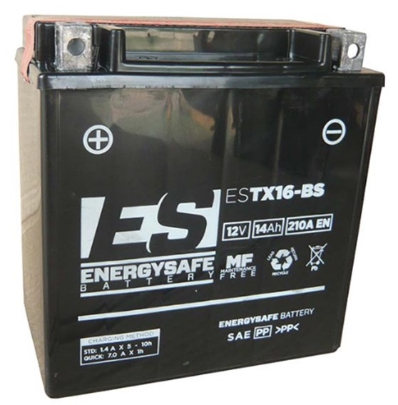 Batterie ENERGYSAFE ESTX16-BS (CP) mit Säurepack 12V/14AH (10 Std.) [150x87x161] CCA=210A (2 Jahre Garantie - s. Artikeltext)