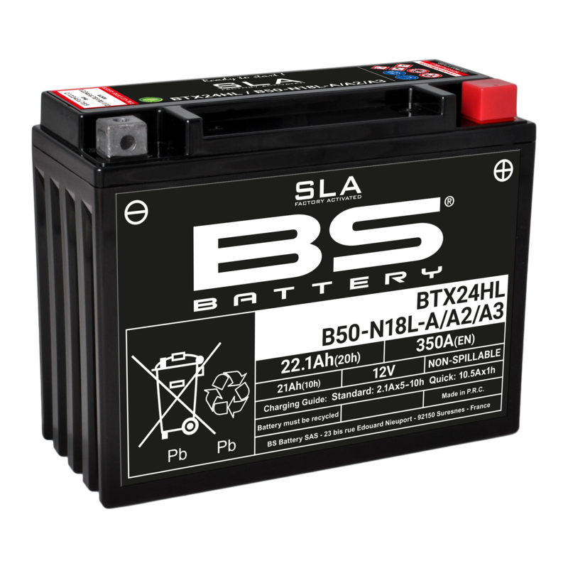 BS BATTERY SLA Wartungsfreie Batterie Werkseitig aktiviert - BTX24HL/B50-N18L-A/A2/A3 BS BATTERY SLA Wartungsfreie Batterie Werkseitig aktiviert - BTX24HL/B50-N18L-A/A2/A3