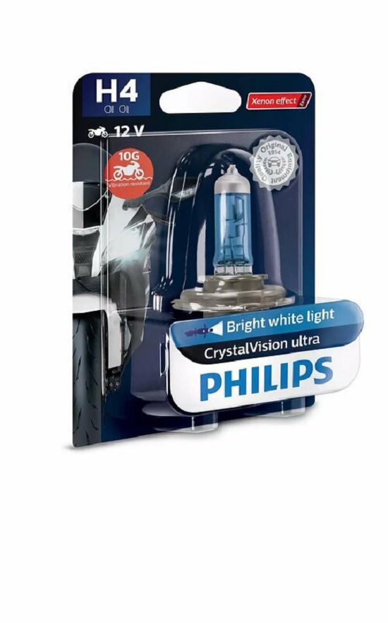 PHILIPS H4 CrystalVision Ultra Moto Glühlampe 12V/60/55W - 1 Stck.
