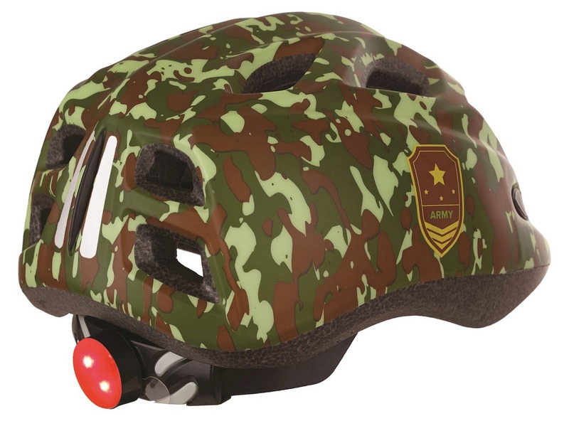 POLISPORT Kinder Helm Junior Army mit LED Size S 52/56 cm POLISPORT Kinder Helm Junior Army mit LED Size S 52/56 cm