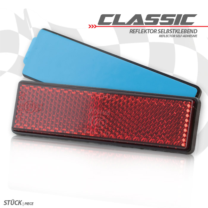 Reflektor Classic rechteckig rot mit Rand Reflektor Classic rechteckig rot mit Rand