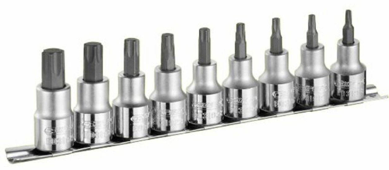EXPERT Satz mit 9 Torx-Schraubendreher-Stecknüssen 1/2 EXPERT Satz mit 9 Torx-Schraubendreher-Stecknüssen 1/2