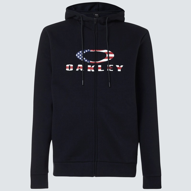 OAKLEY Bark FZ Hoodie Black/American Flag Size L OAKLEY Bark FZ Hoodie Black/American Flag Size XL