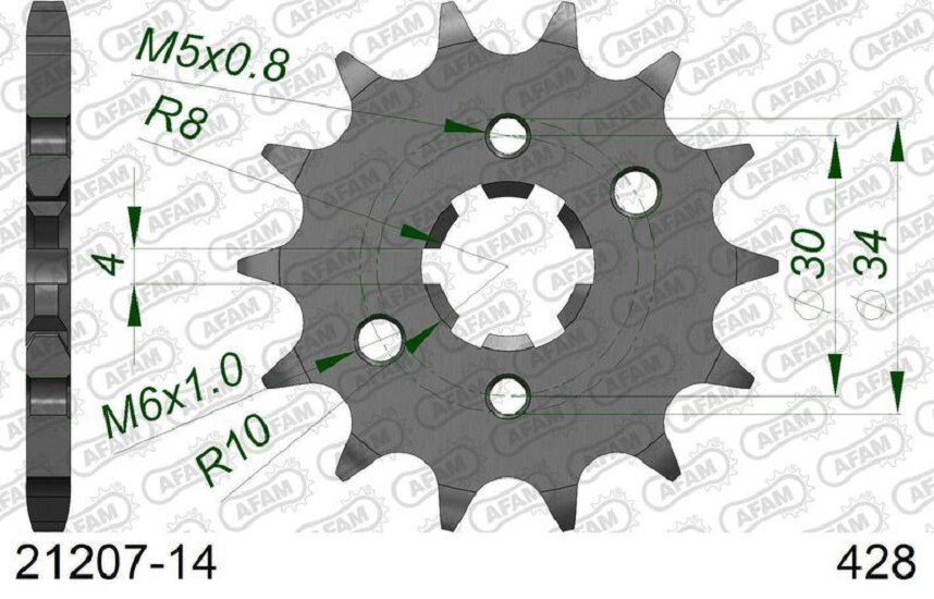 AFAM Standard Stahlritzel vorne 21207 - 428 AFAM Standard Stahlritzel vorne 21207 - 428