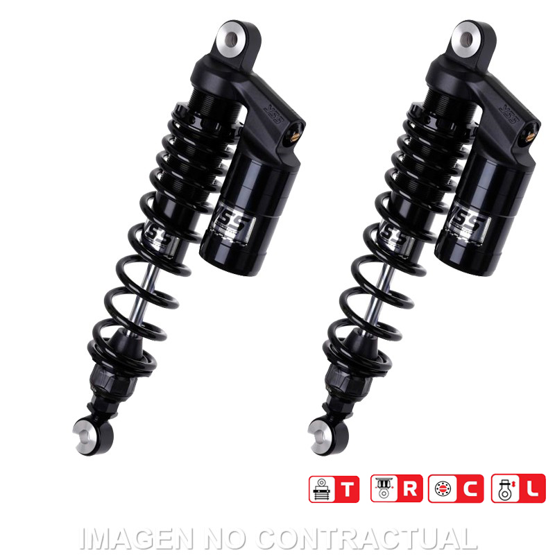 Federbein G362-Serie Stereo hinten Black Edition passend für Harley Davidson Street Rod 750 (17-) RG362-355TRCL-05-B Federbein G362-Serie Stereo hinten Black Edition passend für Harley Davidson Street Rod 750 (17-) RG362-355TRCL-05-B