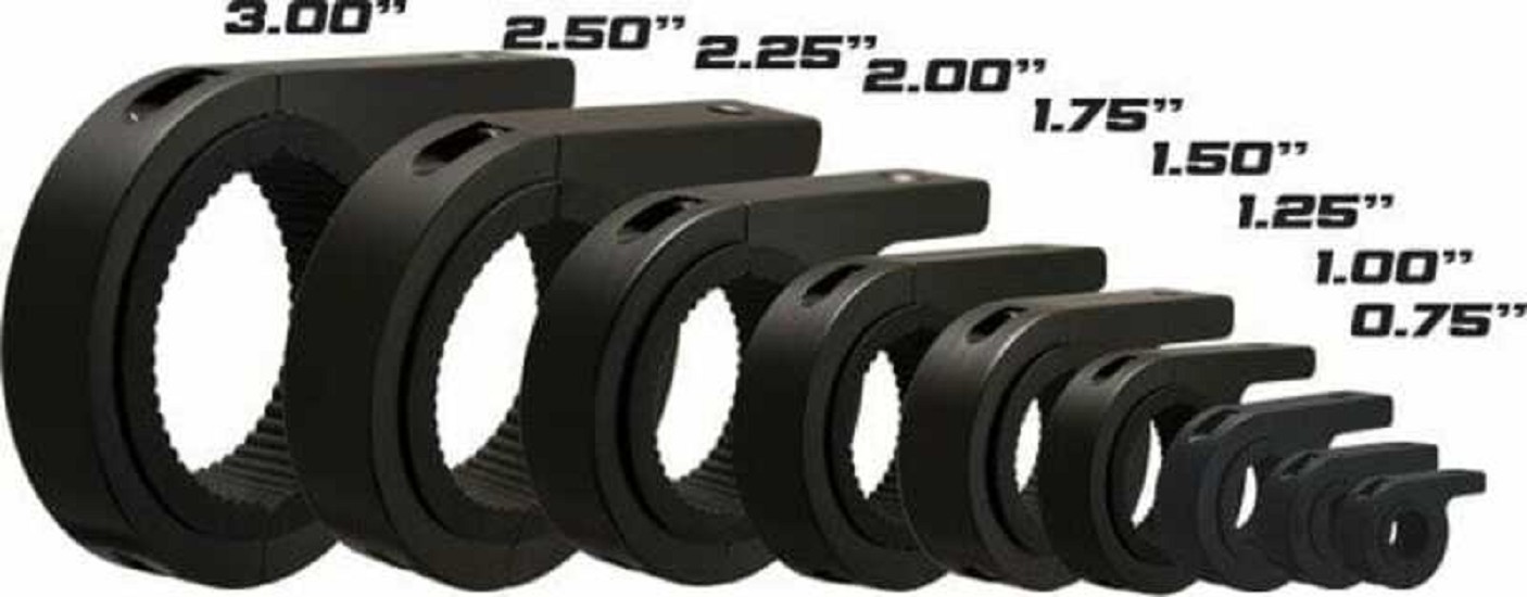 X-VISION Befestigungssatz Rohr Ø 1,25 Zoll (31,75mm) Verschraubungen M8 Alu schwarz